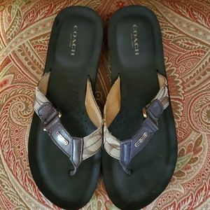 Coach Signiture Flip Flops Size 8.5